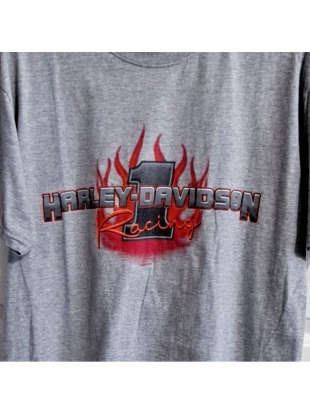 Vintage Harley-Davidson Racing Men's L Gray Short Sleeve Shirt Daytona Beach FL
